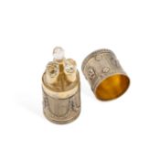A 19TH CENTURY FRENCH SILVER SCENT BOTTLE CASE