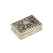 A 19TH CENTURY SILVER-PLATED SNUFF BOX
