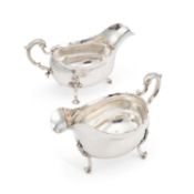 A FINE AND LARGE PAIR OF GEORGE III IRISH SILVER SAUCEBOATS