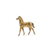 AN ELIZABETH II CAST SILVER-GILT MODEL OF A HORSE