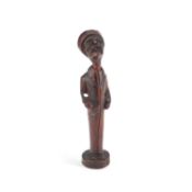 A 19TH CENTURY FIGURAL TREEN PIPE HOLDER