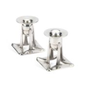 ARCHIBALD KNOX (1864-1933) FOR LIBERTY & CO, A PAIR OF TUDRIC PEWTER CANDLESTICKS