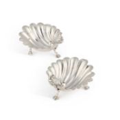 A PAIR OF PROVINCIAL GEORGE III SILVER BUTTER SHELLS