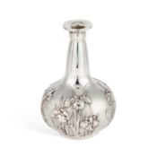 AN AMERICAN STERLING SILVER VASE, IN JAPANESE STYLE
