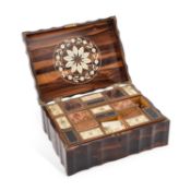 AN ANGLO-CEYLONESE CALAMANDER WORK BOX, 19TH CENTURY