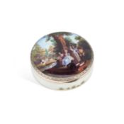 A FINE GERMAN SILVER AND ENAMEL BOX