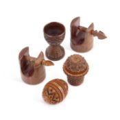 A SMALL GROUP OF TREEN