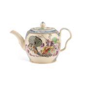 A CREAMWARE TEAPOT AND COVER, CIRCA 1770-80