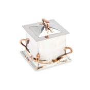 DAVID VEASEY FOR LIBERTY & CO, A VERY RARE TUDRIC PEWTER AND COPPER BISCUIT BOX