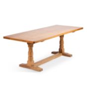 ROBERT THOMPSON OF KILBURN, A MOUSEMAN OAK 7-FOOT DINING TABLE