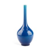 A CHINESE BLUE-GLAZED BOTTLE VASE