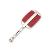 A CHINESE COLOURED BONE BEARD COMB