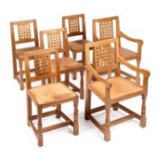 ROBERT THOMPSON OF KILBURN, A SET OF SIX MOUSEMAN OAK DINING CHAIRS