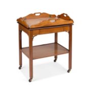 A GEORGIAN STYLE MAHOGANY BUTLER'S TROLLEY