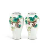 A PAIR OF JAPANESE CLOISONNÉ VASES, MARK OF THE ANDO WORKSHOP, SHOWA PERIOD