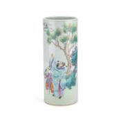 A CHINESE FAMILLE ROSE SLEEVE VASE