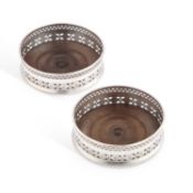 A PAIR OF GEORGE III OLD SHEFFIELD PLATE COASTERS