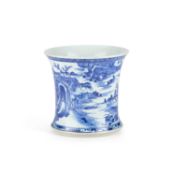 A CHINESE BLUE AND WHITE BRUSHPOT, BITONG