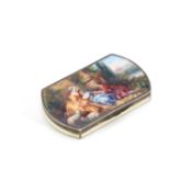 AN EARLY 20TH CENTURY CONTINENTAL SILVER AND ENAMEL CASE