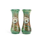 A PAIR OF MOORCROFT POTTERY VASES, DESIGNED BY SALLY TUFFIN FOR LIBERTY & CO