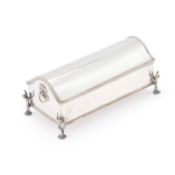 A HANDSOME GEORGIAN STYLE SILVER-PLATED INKSTAND