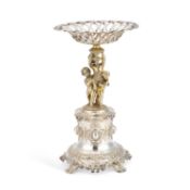 A VICTORIAN PARCEL-GILT SILVER-PLATED CENTREPIECE