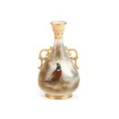A ROYAL WORCESTER VASE BY JAMES STINTON, DATED 1904