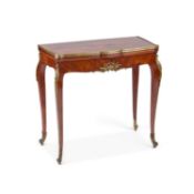 A FINE 19TH CENTURY ORMOLU-MOUNTED ROSEWOOD SERPENTINE CARD TABLE, ATTRIBUTED TO FRANCOIS LINKE