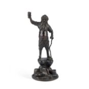 AN UNUSUAL CHINESE BRONZE ALTAR FIGURE