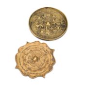 TWO ANTIQUE CHINESE BRONZE MIRRORS