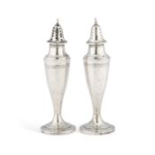A PAIR OF AMERICAN STERLING SILVER PEPPER POTS