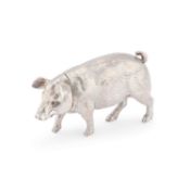 A GERMAN SILVER MODEL OF A PIG