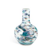 A CHINESE DOUCAI 'DRAGON AND PHOENIX' VASE