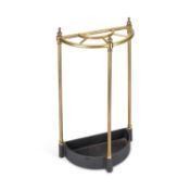 A BRASS AND CAST IRON STICKSTAND