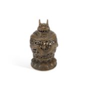 A CHINESE BRONZE 'DRAGON' CENSER