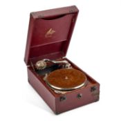 A VINTAGE SONGSTER SUPER PORTABLE GRAMOPHONE