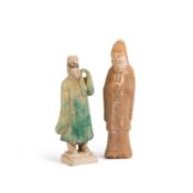 TWO ANCIENT CHINESE TOMB FIGURES