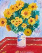 JOHN NICHOLSON (CONTEMPORARY) SUNFLOWERS IN A VASE