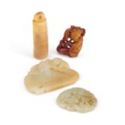 A GROUP OF CHINESE JADE CARVINGS