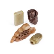 A GROUP OF CHINESE JADE CARVINGS