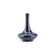 A CHINESE BLUE-GLAZED VASE