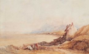 THOMAS MILES RICHARDSON RWS (1813-1890) COTTAGES BY THE SEA