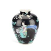 A LARGE CHINESE FAMILLE NOIRE VASE