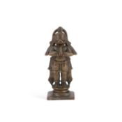 AN INDIAN BRONZE HANUMAN FIGURE