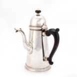 A GEORGE I SILVER SIDE-HANDLED COFFEE POT