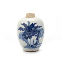 A CHINESE BLUE AND WHITE JAR