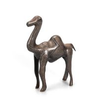 AN INDIAN INLAID METAL MODEL OF A CAMEL