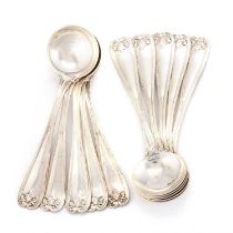 TIFFANY & CO: A SET OF TEN AMERICAN STERLING SILVER SOUP SPOONS