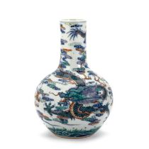 A CHINESE DOUCAI 'DRAGON' BOTTLE VASE