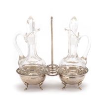 AN ITALIAN SILVER CRUET STAND